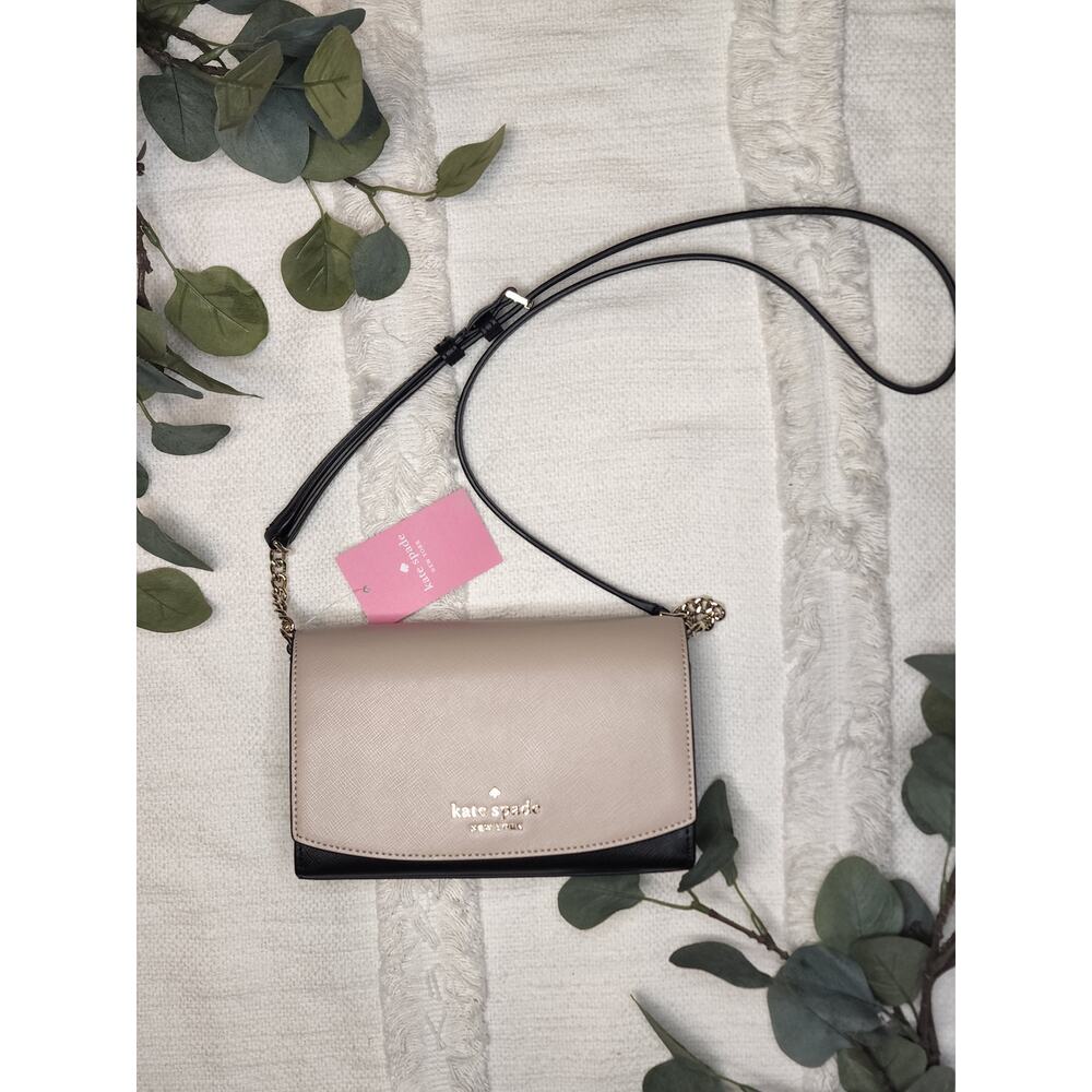 Kate Spade Small Flap Crossbody in Warm Beige Multi